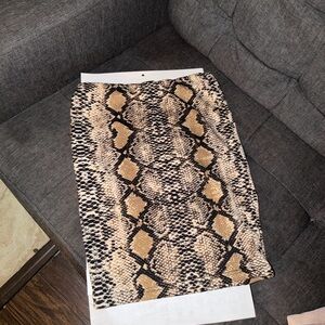 Zara Beige and Black Snakeskin Pencil Skirt